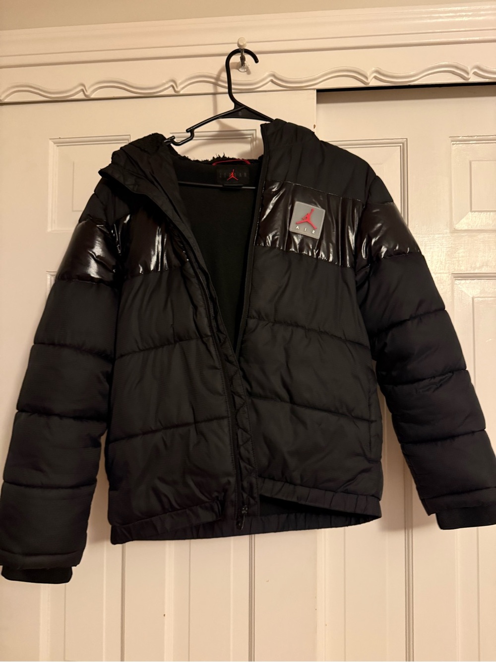 Jordan Kids Black Puffer Jacket with Gloss Accents